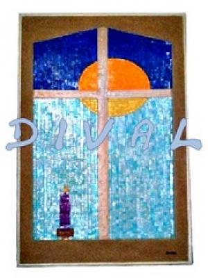 Fenster mit Mosaik - Hans-Dieter DIVAL - Schwarz - auf - Array - Fenster mit Mosaik - Hans-Dieter DIVAL - Schwarz - auf - Array -