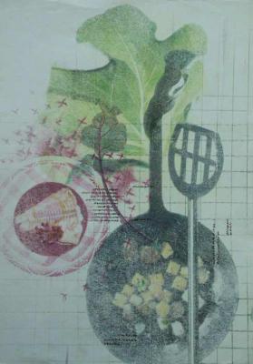 Frottage - Nitrohanddruck - Anja Noll - auf - Array - Frottage - Nitrohanddruck - Anja Noll - auf - Array -