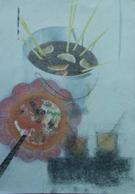 Frottage - Nitrohanddruck - Anja Noll - auf - Array - Frottage - Nitrohanddruck - Anja Noll - auf - Array -