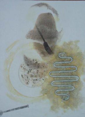 Frottage - Nitrohanddruck - Anja Noll - auf - Array - Frottage - Nitrohanddruck - Anja Noll - auf - Array -