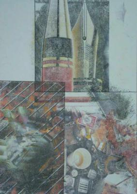 Frottage - Nitrohanddruck - Anja Noll - auf - Array - Frottage - Nitrohanddruck - Anja Noll - auf - Array -