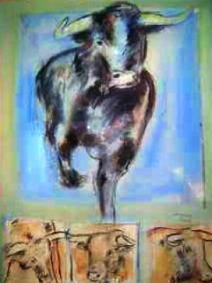 Stier in blau - magnus - Array auf Array - Array - Stier in blau - magnus - Array auf Array - Array -