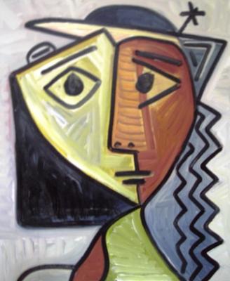 Frauenkopf mit Hut - Günter Maria Goldau Maria - Array auf Array - Array - Frauenkopf mit Hut - Günter Maria Goldau Maria - Array auf Array - Array -