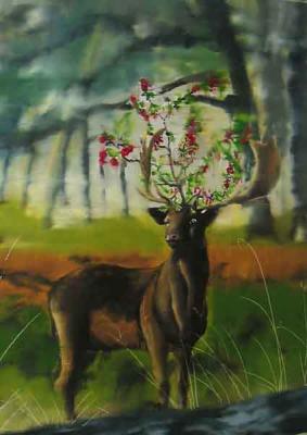 Stag with Cherry Tree - Nalin - Array auf Array - Array - Stag with Cherry Tree - Nalin - Array auf Array - Array -