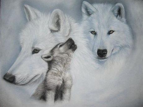 WOLF FAMILY Wolfsgemälde - Karin Schnabl - Array auf - Array - WOLF FAMILY Wolfsgemälde - Karin Schnabl - Array auf - Array -