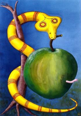 Schlange mit Apfel - 1993 - Otto Freese - Otto Freese - Array auf Array - Array - Schlange mit Apfel - 1993 - Otto Freese - Otto Freese - Array auf Array - Array -