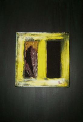 Frau mit Kopftuch vor verschlossener Tür - Petra (Pyro) Engelhardt - Array auf Array - Array - Array Frau mit Kopftuch vor verschlossener Tür - Petra (Pyro) Engelhardt - Array auf Array - Array - Array