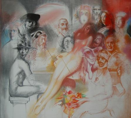 Werk Meine Lehrer von Dimitri Vojnov - Ausstellung - Galerie Helga K. Schiffler - Array auf Array - Array - 