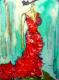 ...voy en vestido rojo - Miguel Dorronsoro - Ãl auf Leinwand - Menschen - Expressionismus-Figuration ...voy en vestido rojo - Miguel Dorronsoro - Ãl auf Leinwand - Menschen - Expressionismus-Figuration