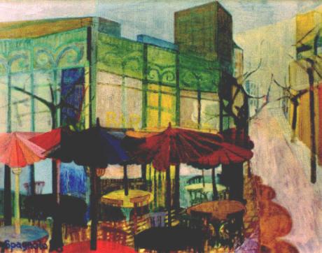 Café mit Sonnenschirmen - Juan Carlos Spagnolo - Array auf Array -  - Array