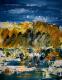 fantasie landschaft - hansgeorg götz - Acryl auf Karton - - Abstrakt fantasie landschaft - hansgeorg götz - Acryl auf Karton - - Abstrakt