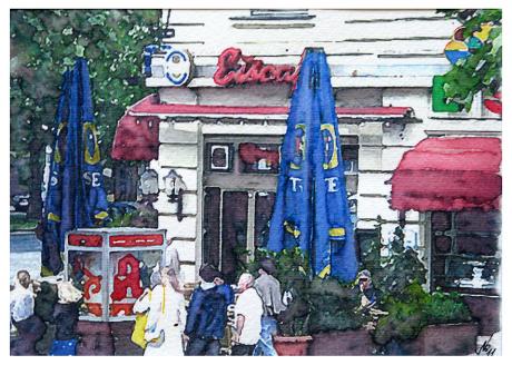 Blick auf das Eiscafe Graffiti - Neithard Schmidt - Array auf Array - - Array Blick auf das Eiscafe Graffiti - Neithard Schmidt - Array auf Array - - Array