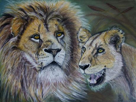 Löwenpaar - Jacqueline Scheib - Array auf Array - Array - Array Löwenpaar - Jacqueline Scheib - Array auf Array - Array - Array