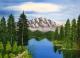 ---Mountain Lake - Gala Bogiel - Ãl auf Leinwand - Bäume-Berge-See-Wald - Realismus ---Mountain Lake - Gala Bogiel - Ãl auf Leinwand - Bäume-Berge-See-Wald - Realismus