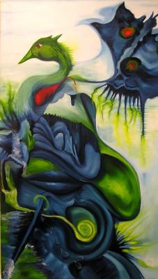 Paarung eines Pfauenauges mit einem Schwan - Walter McSeacreek - Array auf Array - Array - Array Paarung eines Pfauenauges mit einem Schwan - Walter McSeacreek - Array auf Array - Array - Array