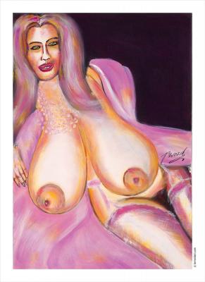 Pink Lady with big Neckless - BERNARD Arts - Array auf Array - Array - Array Pink Lady with big Neckless - BERNARD Arts - Array auf Array - Array - Array