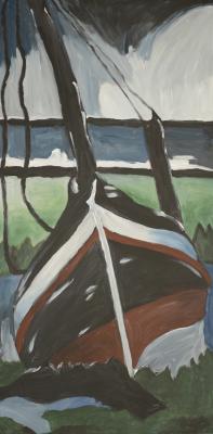 Fischerkahn auf Land - Jutta Schröder - Array auf Array - Array - Array Fischerkahn auf Land - Jutta Schröder - Array auf Array - Array - Array