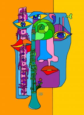 Der blaue Klarinettenspieler - SUSANNE eva maria FISCHBACH - Array auf Array - Array - Der blaue Klarinettenspieler - SUSANNE eva maria FISCHBACH - Array auf Array - Array -