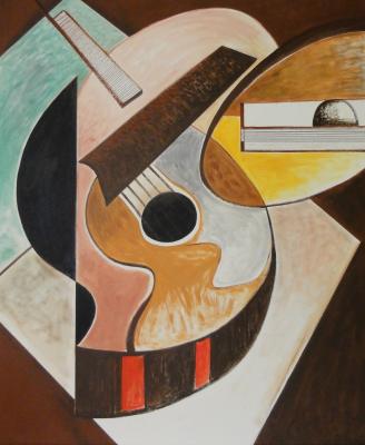 Komposition Musikinstrumente mit Tisch - Wolfgang Blümel - Array auf Array - - Komposition Musikinstrumente mit Tisch - Wolfgang Blümel - Array auf Array - -