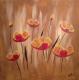 Mohnblumen auf Terracotta - Wotan Sirius - Acryl auf Leinwand - Mohn - Mohnblumen auf Terracotta - Wotan Sirius - Acryl auf Leinwand - Mohn -