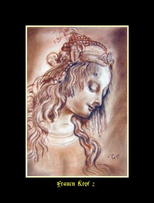 Sanguigna Technik, Frauen Kopf 2 - Vincenzo Palanga - auf - - Sanguigna Technik, Frauen Kopf 2 - Vincenzo Palanga - auf - -