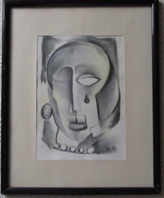 Frauenkopf mit Träne - Michael Haack - Array auf - Array - Frauenkopf mit Träne - Michael Haack - Array auf - Array -