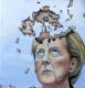 Angela Merkels Exploding Head - Katja Humbs - Acryl auf Leinwand - Abstrakt-Fantastisch-Humor-Gesellschaftskritik-Frauen-Gesichter - Angela Merkels Exploding Head - Katja Humbs - Acryl auf Leinwand - Abstrakt-Fantastisch-Humor-Gesellschaftskritik-Frauen-Gesichter -