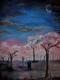 Cherry Blossom Night - Katja Humbs - Acryl auf Leinwand - Fantastisch-Menschen-Mystik-Garten-Wiese-Liebe-Zuneigung-Frühling - Realismus Cherry Blossom Night - Katja Humbs - Acryl auf Leinwand - Fantastisch-Menschen-Mystik-Garten-Wiese-Liebe-Zuneigung-Frühling - Realismus
