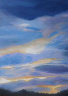 -Wolkenbild blau-gelb-- - ingrid wenz-gahler - Array auf Array - Array - -Wolkenbild blau-gelb-- - ingrid wenz-gahler - Array auf Array - Array -