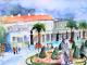 Schlossgarten - Evelyn Brosche - Aquarell auf Papier - - Schlossgarten - Evelyn Brosche - Aquarell auf Papier - -