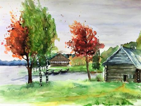 Insel Kischi Landschaft I - Evelyn Brosche - Array auf - Array - Insel Kischi Landschaft I - Evelyn Brosche - Array auf - Array -