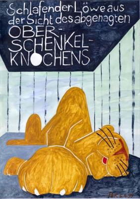 Schlafender Löwe aus der Sicht d.. (Titel zu lang) - Pek Krattiger - Array auf Array - Array - Array Schlafender Löwe aus der Sicht d.. (Titel zu lang) - Pek Krattiger - Array auf Array - Array - Array