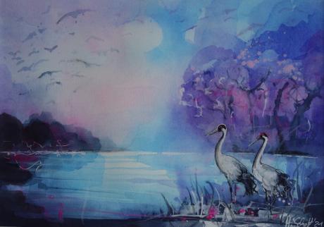 563. Kraniche im Winter - Hans Schott - Array auf Array - Array - 563. Kraniche im Winter - Hans Schott - Array auf Array - Array -